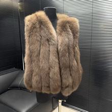 2025 竖条 芬兰狐狸毛背毛皮草马夹背心显瘦新款时尚可供线上实体