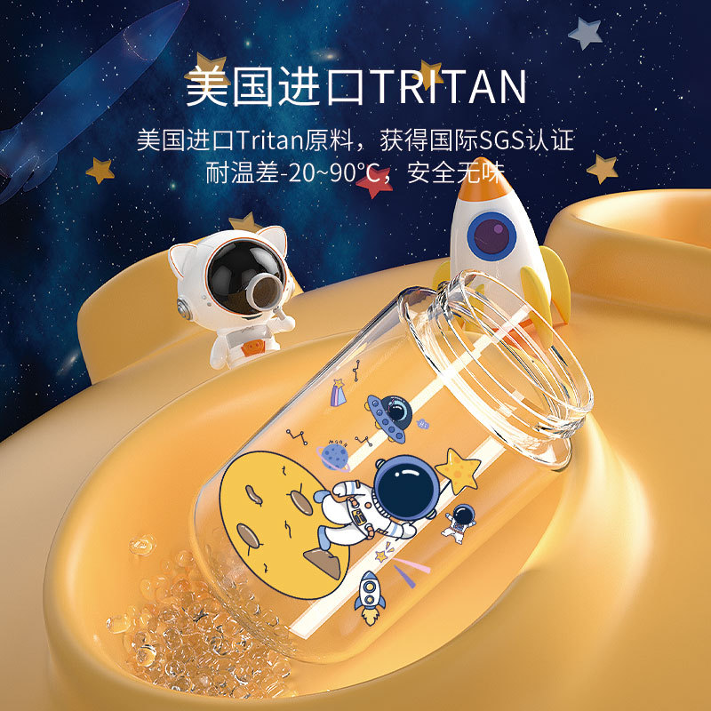 Tokie travieso taza de agua para niños taza de paja taza de beber para bebés jardín de infantes taza de beber para bebés anti-estrangulamiento resistente a la caída