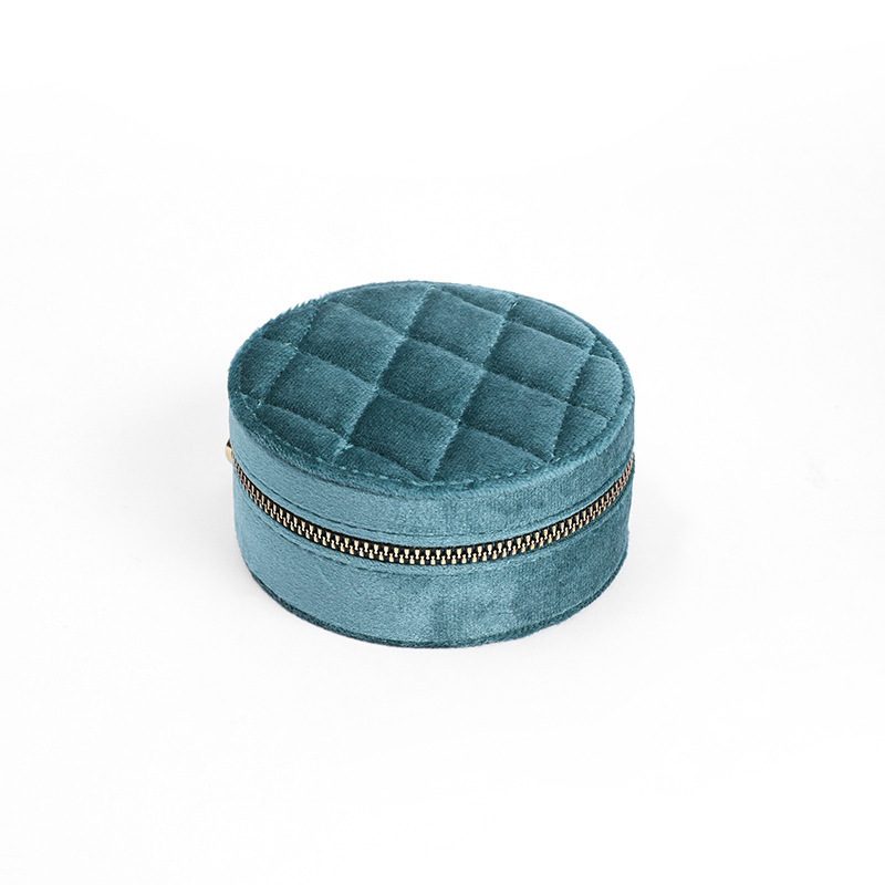 Moda retro terciopelo multifuncional portátil caja de joyas exquisitas pendientes de viaje pendientes collar caja de almacenamiento de joyas