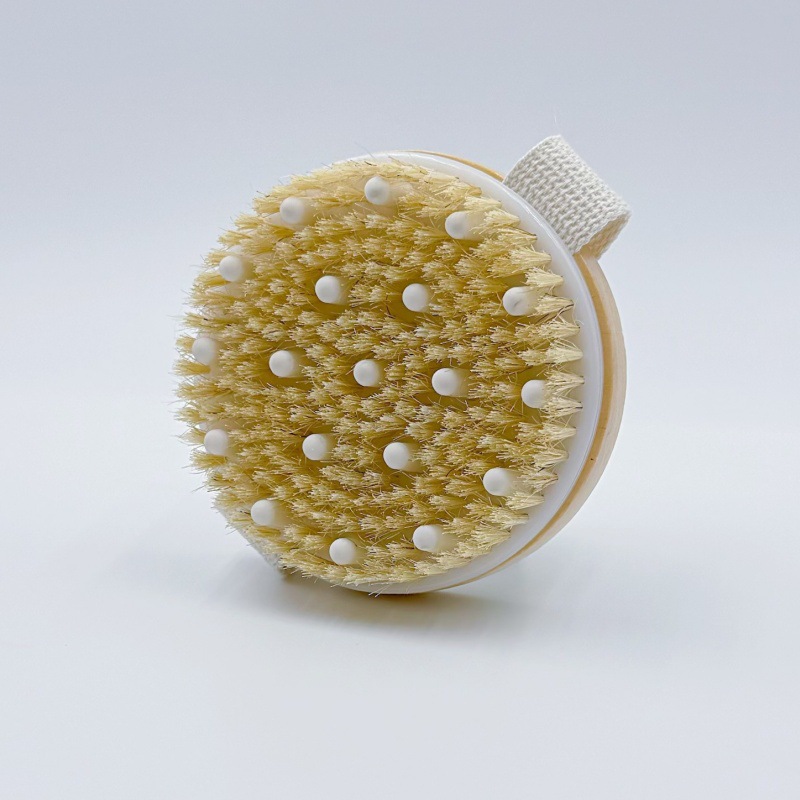 Lugar al por mayor artefacto de baño Cepillo de baño de limpieza de mango largo de madera maciza Cepillo de baño para frotar Cepillo de espalda para frotar Cepillo de baño de cerda de cerdo de pelo suave