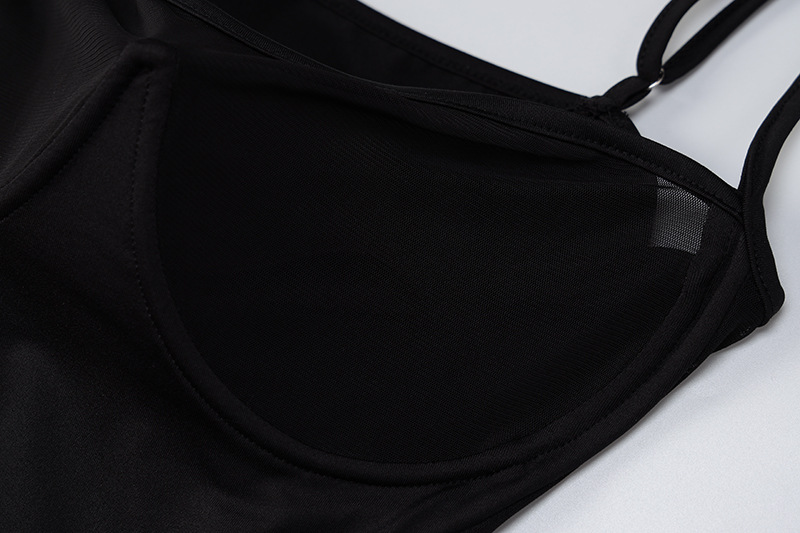Summer New Mesh Stitching Solid Color Slim Dress Women Clothing 18 Summer New Mesh Stitching Solid Color Slim Dress Women Clothing