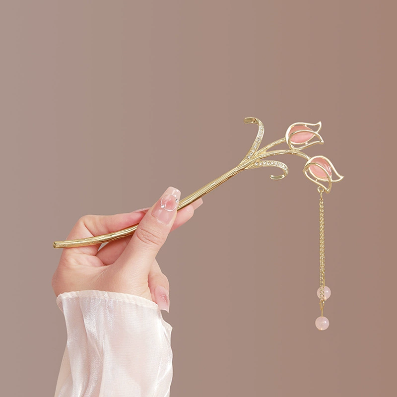 Hairpin Hanfu заколка для волос, орхидея цветочный декоративный аксессуар для волос, простая элегантная китайская стиль