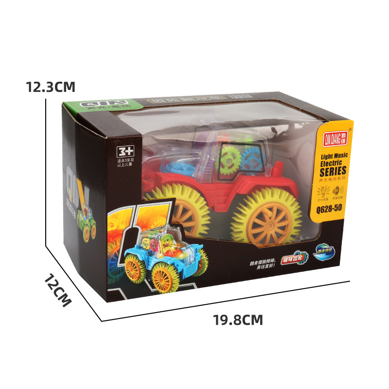 Acrobacias eléctricas para niños camión de descarga de música iluminación universal engranaje rodante coche juguetes para niños al por mayor