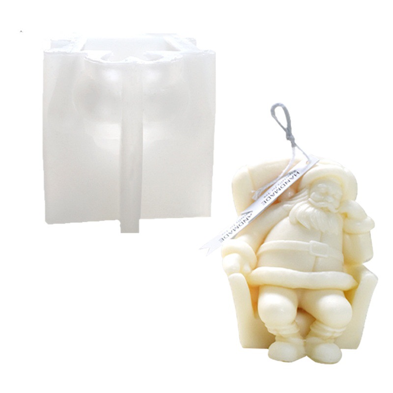 Transfronterizo nueva llegada Santa Claus aromaterapia vela molde de silicona DIY decoración de Navidad molde de yeso