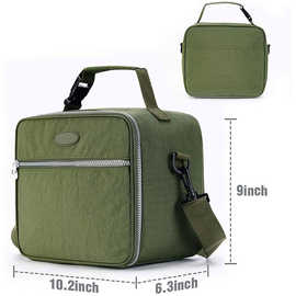 insulated cooler bag方形盒加可拆卸肩带手挽午餐保温冰包