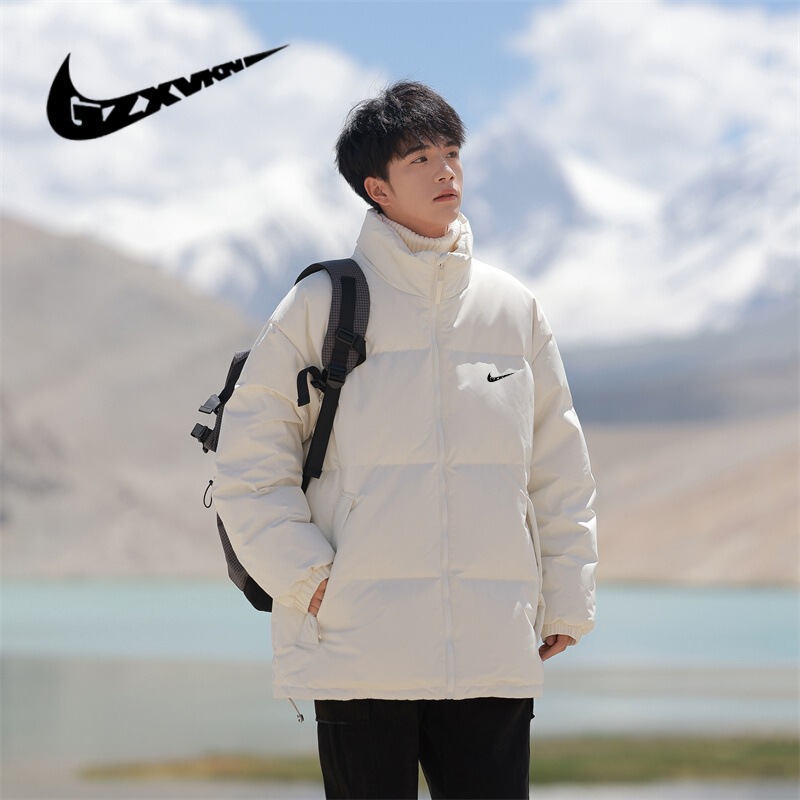 Men's 2024 Winter White Duck down Stand Collar down Jacket Men's Couple Thickened Warm Easiest for Match down Jacket Women's Outdoor