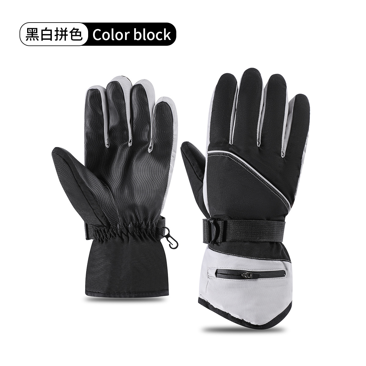 Nuevos guantes de esquí al aire libre para hombres con dedos para montar a prueba de salpicaduras y veludo más grueso guantes a prueba de viento más cómodos