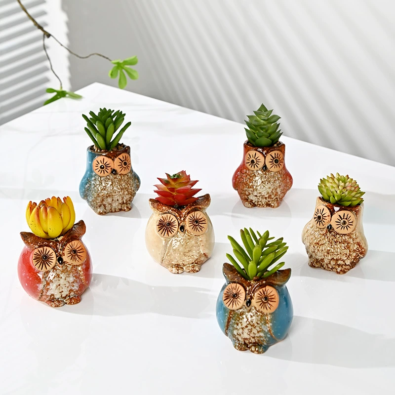 NPin внешнеторговый экспорт через границу специально для новой маленькой совы керамические сочные горшки завод оптом цветочные горшки