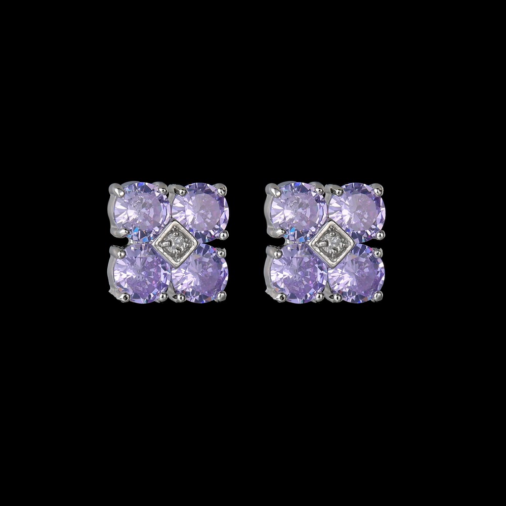 Zirconium, stone inlay, earrings, set, necklace, chain, simple and elegant design, for import, wholesale
