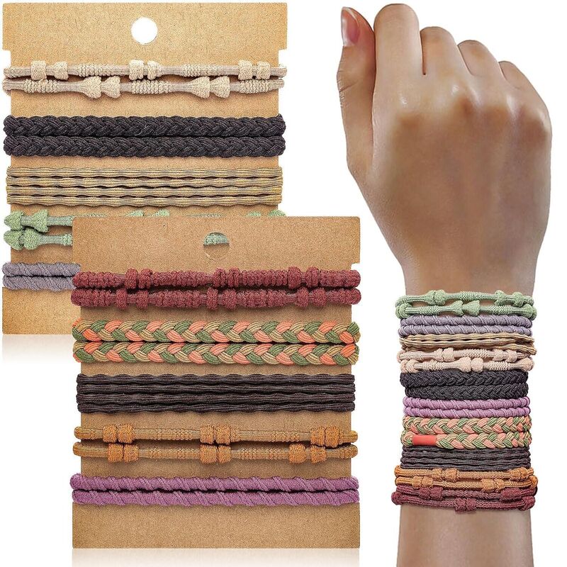 Cross-border Amazon Hair Rope High Elastic Braided Hair Rope Bohemian Hair Band Bracelet Dual-purpose Hair Accessories Leather Cover