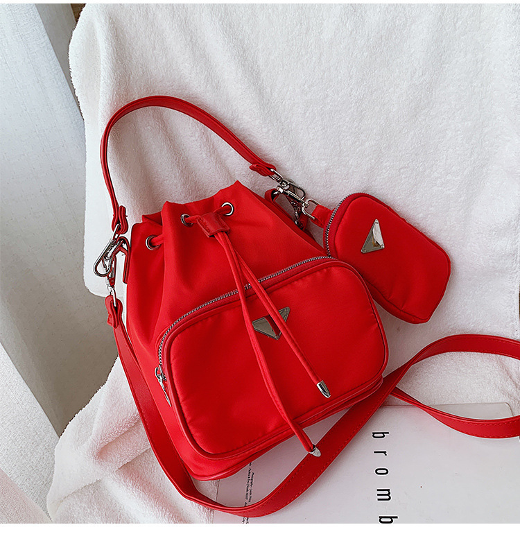 fashion solid color largecapacity oneshoulder messenger bucket bagpicture22