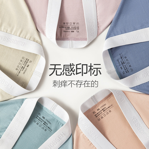 Lenzing Modal Men's Underwear Antibacterial Crotch Mid-waist Seamless Breathable Morandi Boys Men's Boxer Briefs Men's