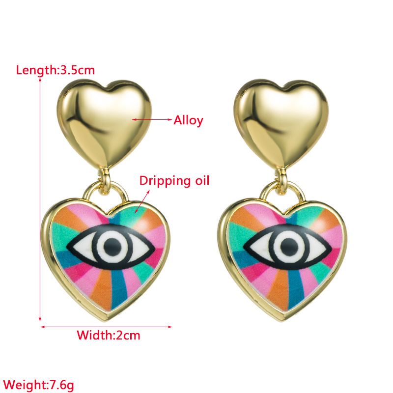 10g Weight Earrings Event & Party Supplies Drop Earrings Classification Fashion Geometric Devil's Eye Alloy Enamel Women's Drop Earrings 1 Pair