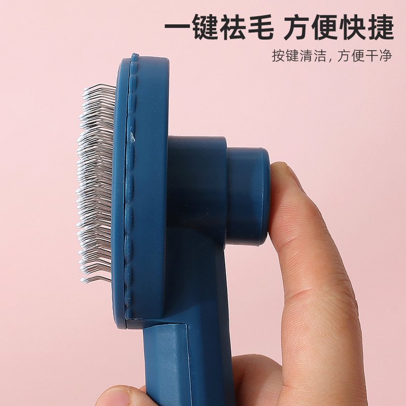 Nuevo peine de alambre de acero redondo de una sola cara macaron color masaje flotante depilación gato autolimpiante aguja peine para mascotas al por mayor