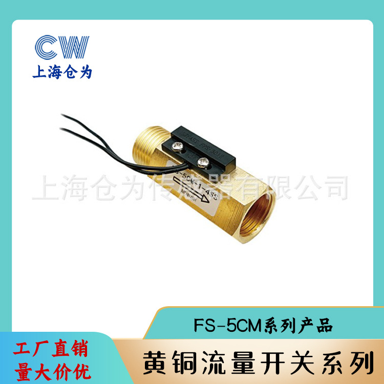 流量开关FAST  FS-5CM 4分接口黄铜材质流量传感器开关信号