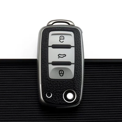 Dedicated Volkswagen Key Case Lavida Bora Sagitar Jetta polo Tiguan Cool Santana Car Key Case (Car key bag) - volkswagen-a-folding-3-key-aurora-silver-single-shell