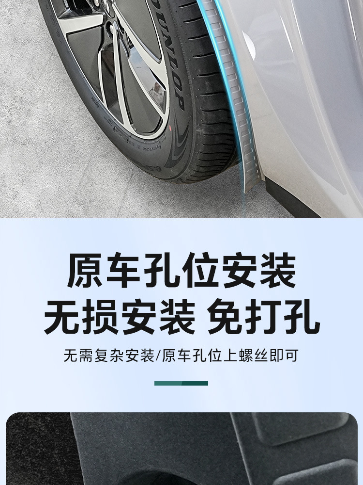 24/25 Model Li Auto I6I8L6L7 Rear Door Liner Mudguard Mudflap No-Drill Rear Tire Upgrade Special