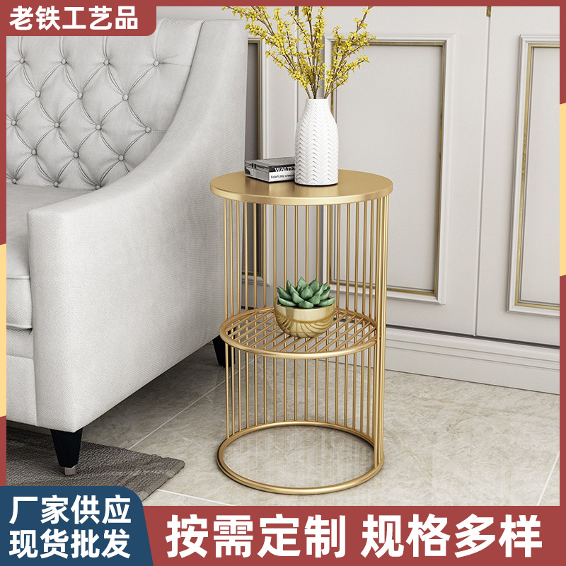 Marble Side Table, Sofa Side Cabinet, Bedside Small Round Table, Mini Luxury Movable Ins-Style Small Coffee Table, Corner Table for Home Use