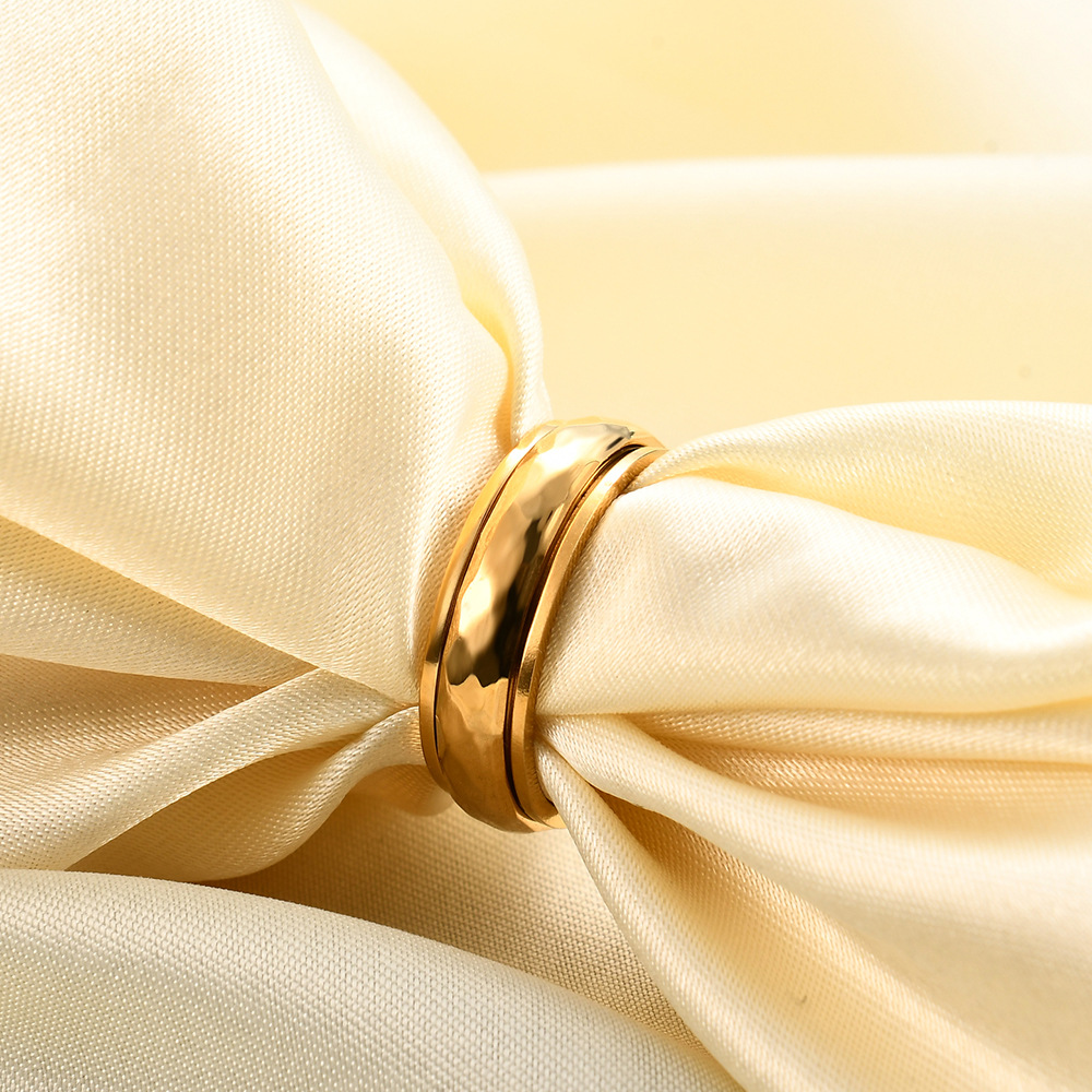 Casual Round Titanium Steel Plating Rings