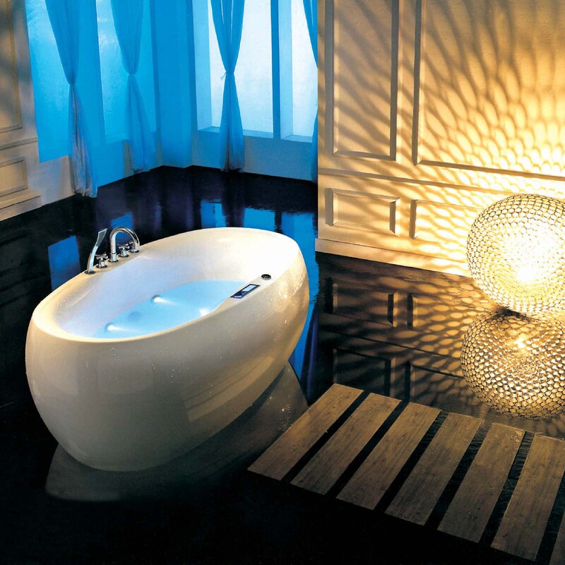 Goose Oval Jacuzzi Constant Temperature Colorful Lights Bubble Bath Functional Egg-shaped Homestay Bathtub Romantic Theme Hotel