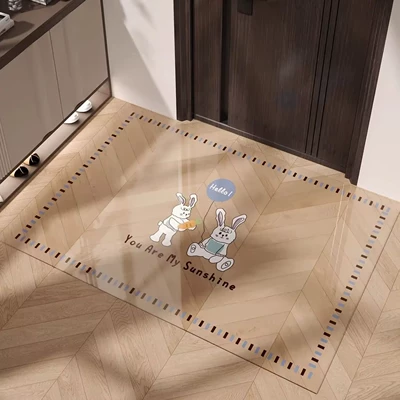 Accessible Luxury High-End Pvc Transparent – Avtomobil döşəmə paspasları - macaron-rabbit-garden-soft-glass-floor-mat-6090cm