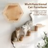 Wooden cat climbing rack cat ladder cat house apartment cat furniture wall -mounted cat nest climbing wall steps cat toy