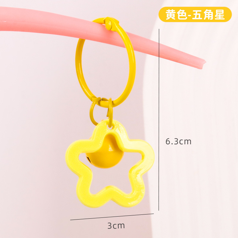 Nuevo pentagrama acrílico llavero con campanas bolsos colgantes de color auriculares cubierta colgantes pequeños regalos decoración