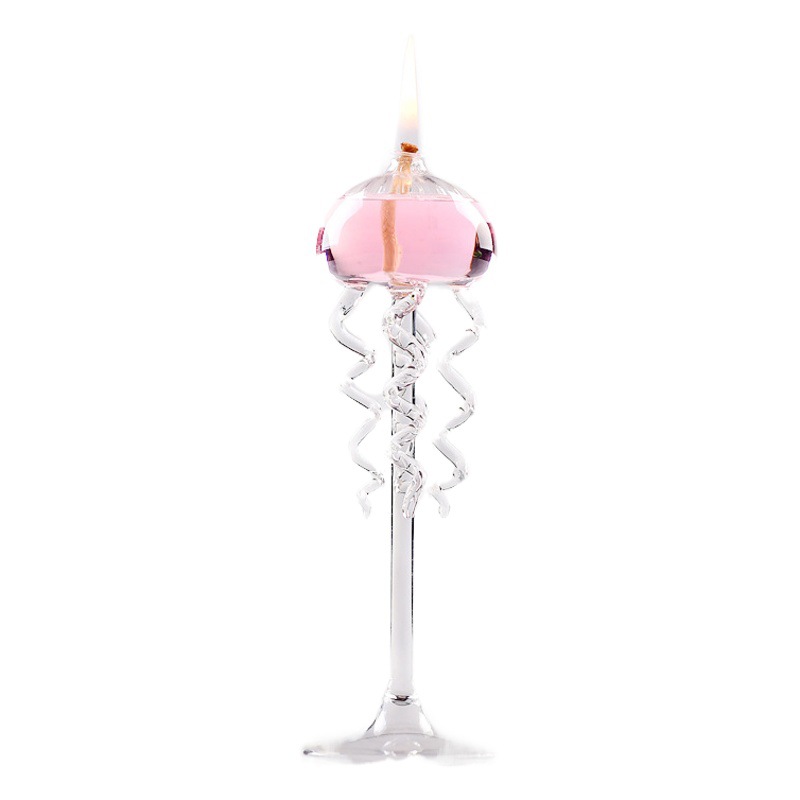 Creativo en forma de pulpo lámpara de aceite de vidrio candelabro decoración romántica simple moderno escritorio del hogar lámpara de mantequilla libre de humo