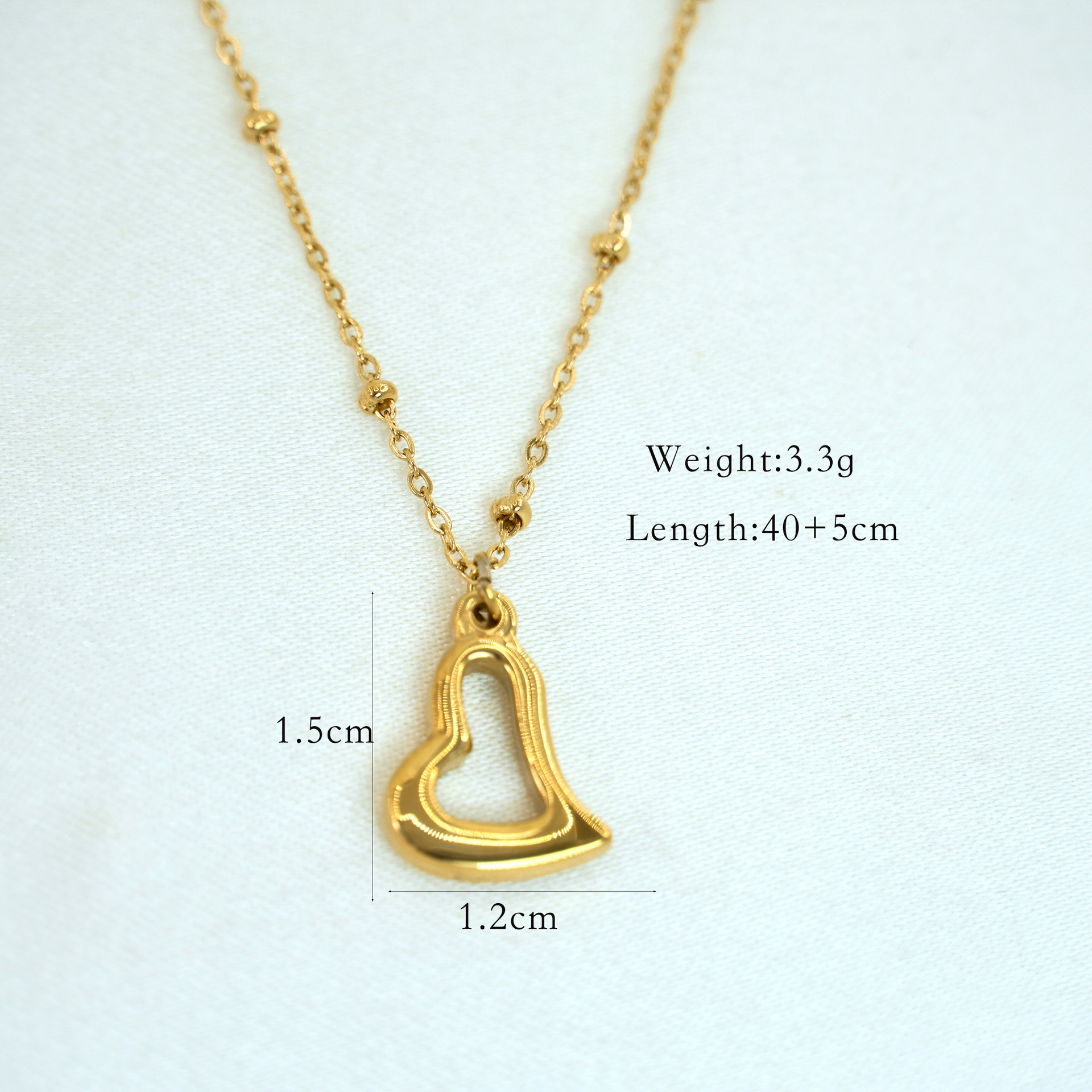 natural stone, Titanium Steel Material IG Style Simple Style Geometric Heart Shape Natural Stone Titanium Steel Beaded Plating 14K Gold Plated Women's Rings Necklace