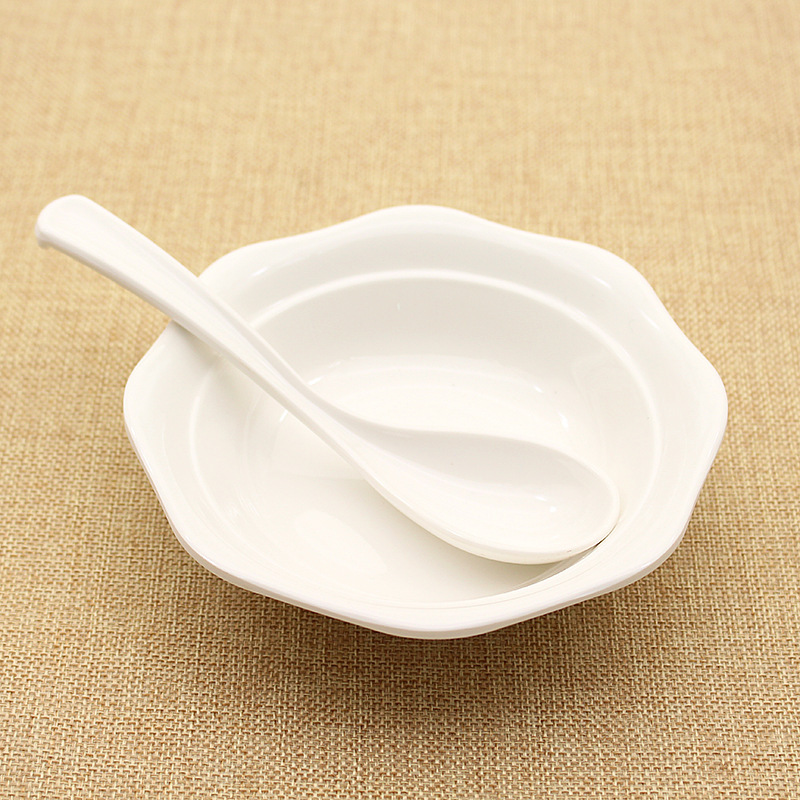 スプーンa5純白のメラミンスプーンのスープは磁器の食器の食堂の顔の碗の家庭の翼の尾のご飯のスプーンの義烏のメーカーに似せます。|undefined