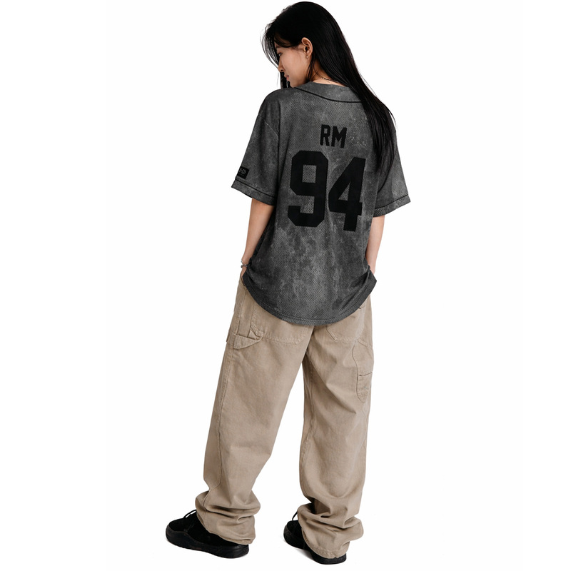 2026 European and American Celebrity Quick-Dry Ice Silk Fabric Breathable Jersey English Digital T-Shirt V-Neck Unisex Versatile Top 2026 European and American Celebrity Quick-Dry Ice Silk Fabric Breathable Jersey English Digital T-Shirt V-Neck Unisex Versatile Top