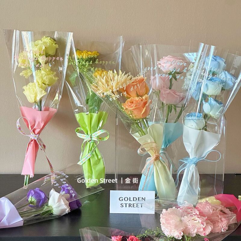 Multi-bag donut series trapezoidal bag Valentine's Day floral packaging material flower shop stall flower materials