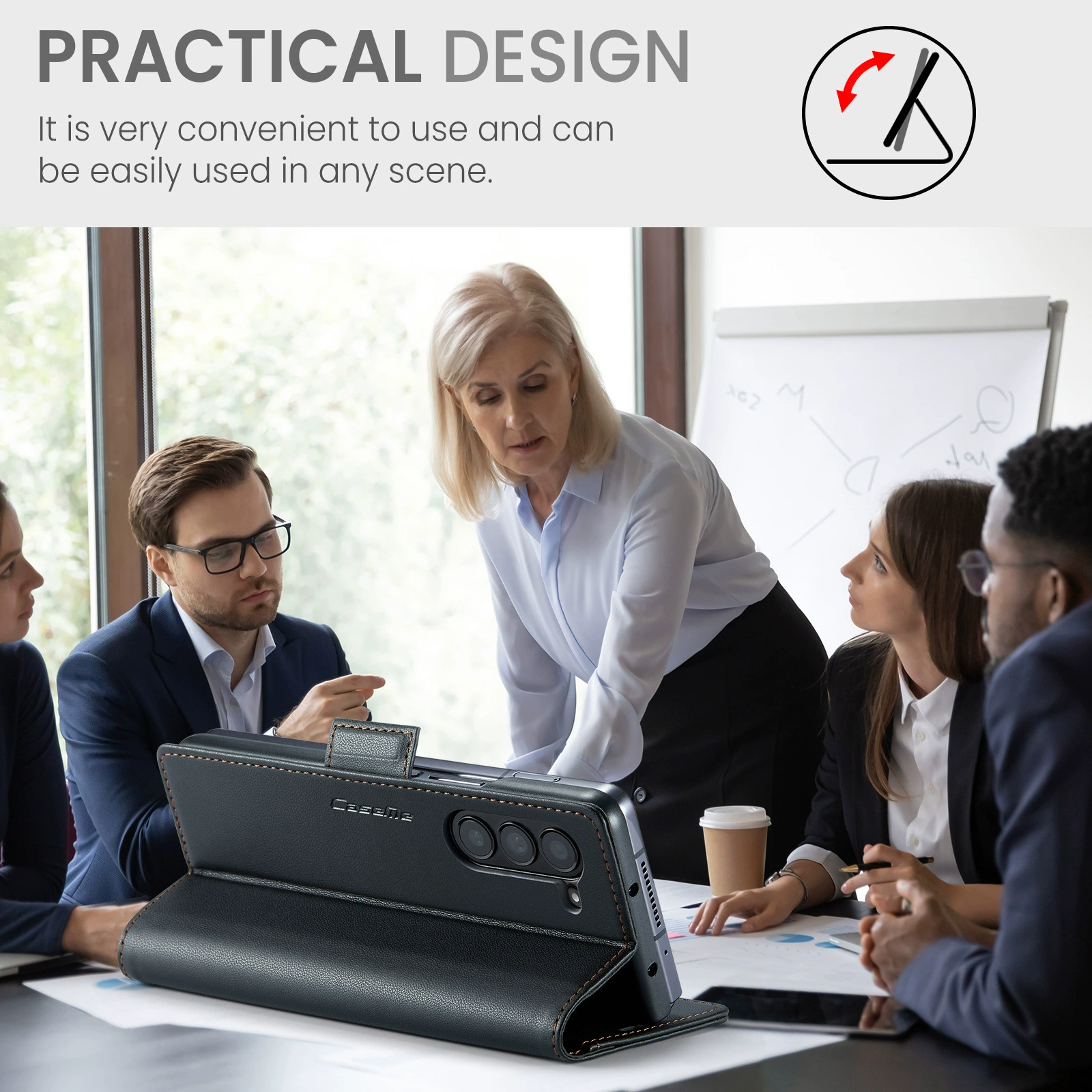 Чехол для Samsung Z Fold6 с защитой от кражи, матовый чехол для телефона Galaxy S24, кожаный чехол-книжка A25, защитный чехол с RFID-защитой