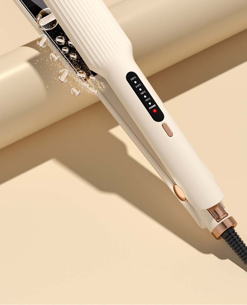 Cross-Border Wet and Dry Dual-Use Hair Straightener Curling and Straightening Portable Straightening Plate Wide Plate Ionic Hair Straightener Multi-Level Temperature Control Curling Iron