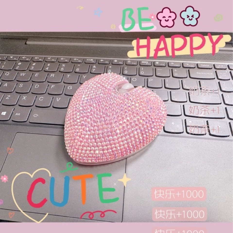 Love diamond wireless plus bluetooth charging mouse, wired diamond mouse