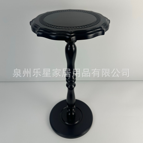 实木边几 欧式雕花立柱圆形台面 客厅卧室简约时尚咖啡角收纳桌|undefined