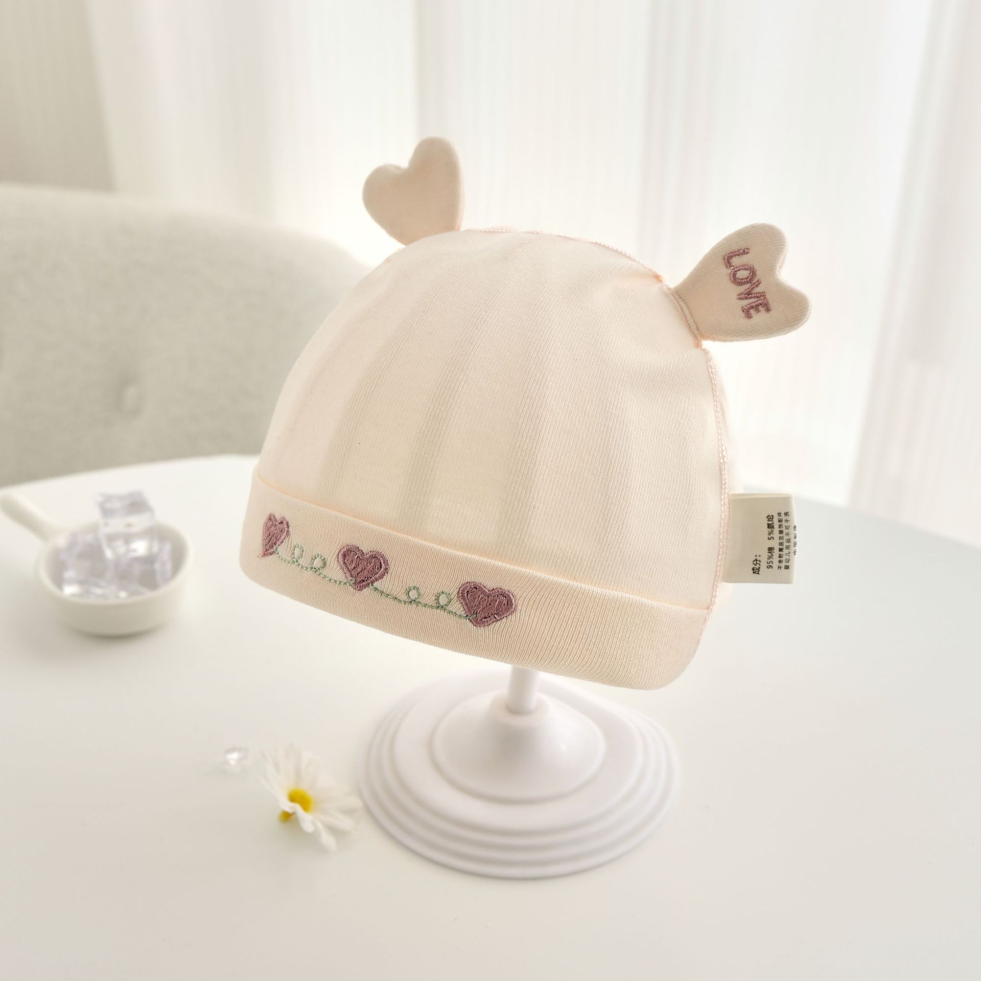 Lucky heart hat-pink