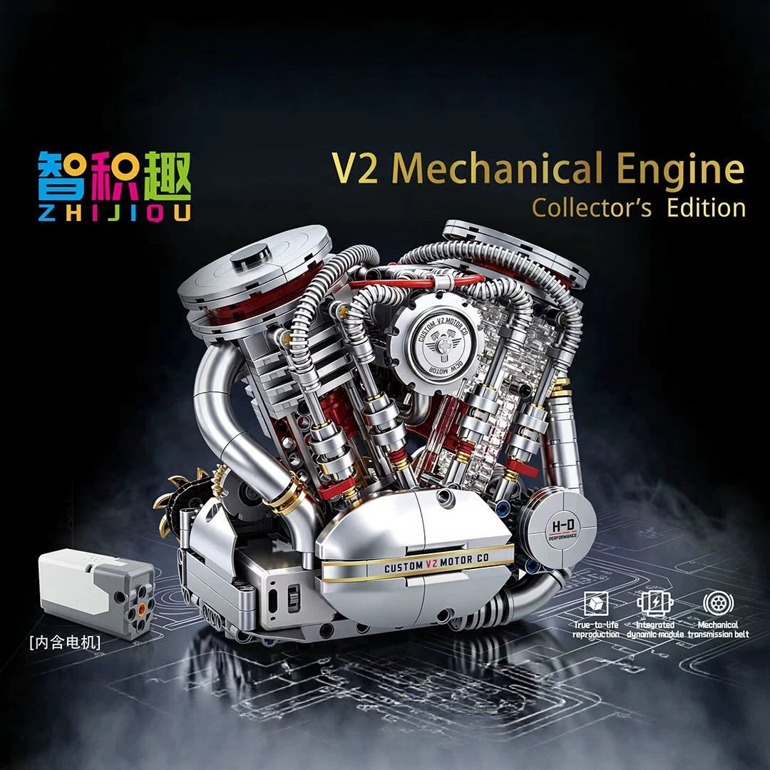 MG71 simulación de motor de bloque V8 motor mecánico motor eléctrico modelo mecánico juguete