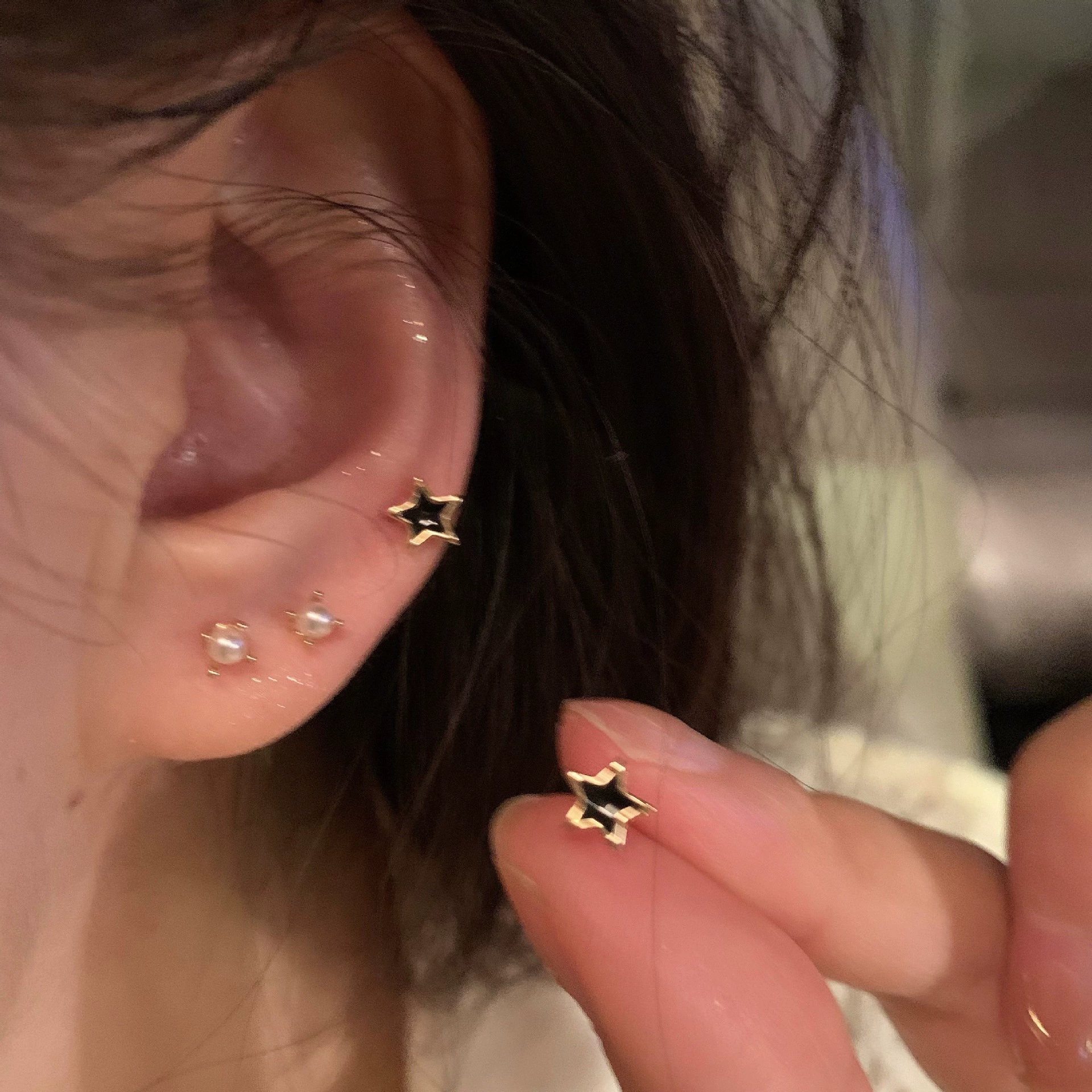 Серебряная игла, маленькие серьги, серебро 929 образец