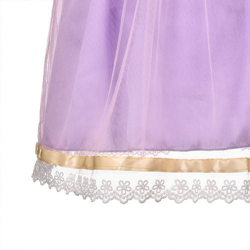 European and American foreign trade children's dress Long Hair Princess Sofia Leopold Purple Dress One-piece dropshipping AliExpress