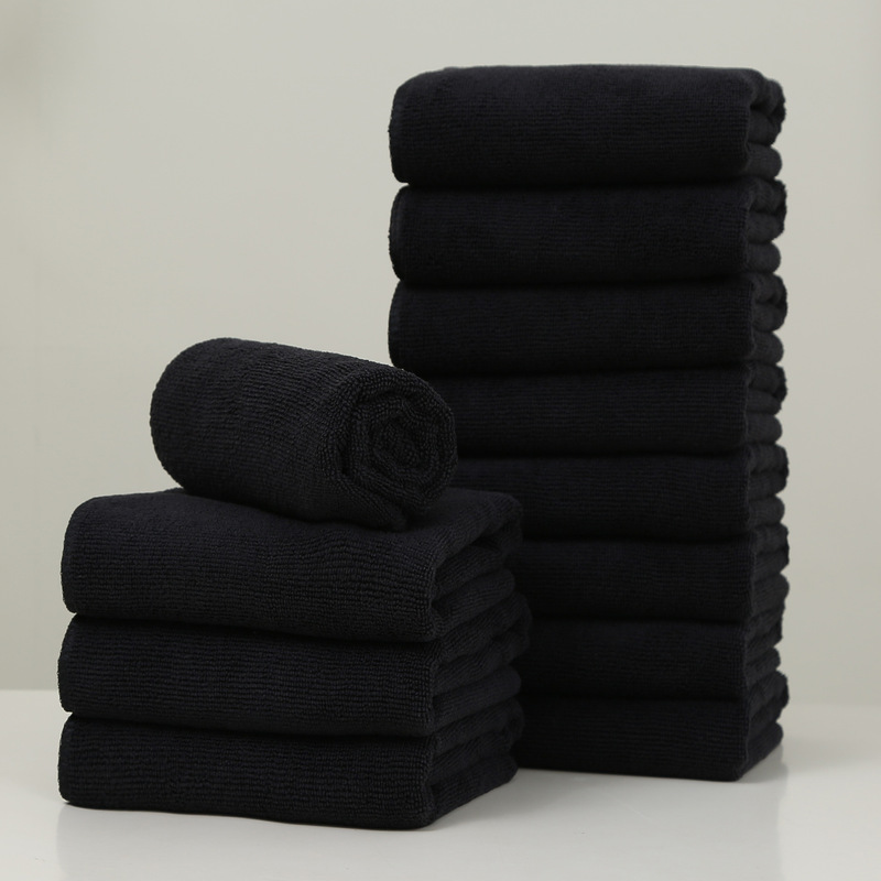 Cross-Border Supply of Black Microfiber Towels for Beauty Salons and Makeup Tables, Black Towels That Absorb Water and Do Not Shed Lint, for Foreign Trade