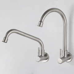 304 stainless steel horizontal sink faucet 4-point single cold kitchen sink sink faucet rotatable