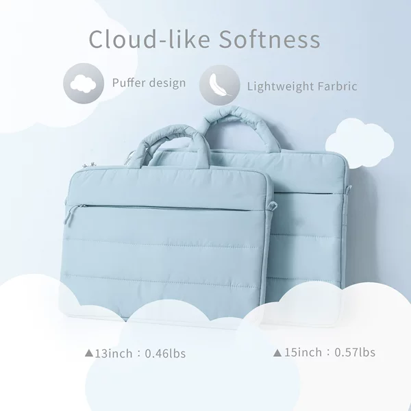 Lightweight Taslan tablet bag, fluffy, shockproof, portable, hand-held, crossbody laptop protective bag