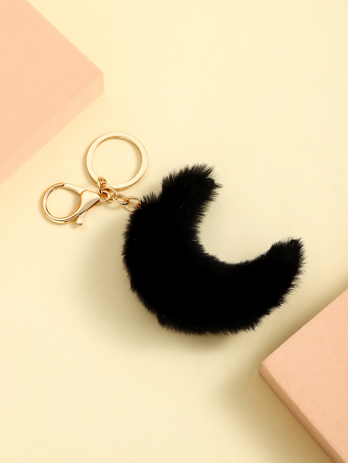 Cute Style Cute Moon Imitation Fur Unisex Keychain