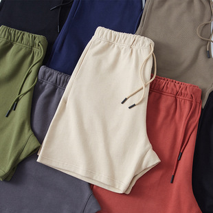 380g Xinjiang cotton terry casual shorts men's 2025 summer new 7-color neutral loose five-point pants men's