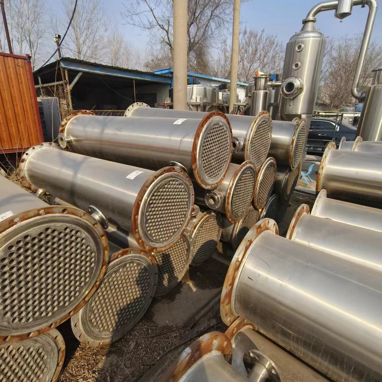 购销工业不锈钢材质冷却系统列管式换热器 二手不锈钢冷凝器