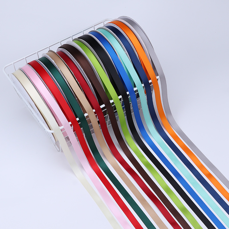 1,2 cm de doble cara de poliéster con arco cinta de DIY boda ramo de fruta fresca caja de regalo accesorios de embalaje de satén