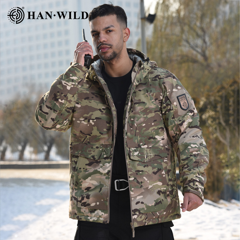 Hanye Heat Reflective Tactical Cotton Jacket Men's Winter Outdoor Camouflage Warm Windbreaker Military Fans Field Jacket