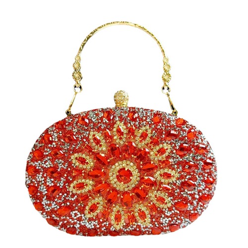 New Cross-border Water Diamond Sunflower Diamond Full Drill Egg Small Handbag Shoulder Bag Women's Bag Formal Dress Qipao Banquet Bag