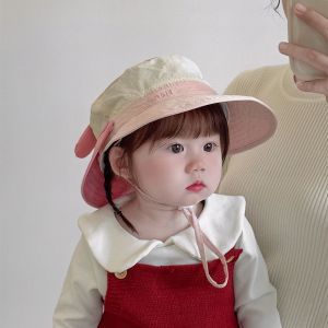 布款双檐渔夫帽-粉色 / 1-5岁/帽围46-52cm